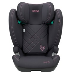 Šedá dětská autosedačka s růžovým štepováním Avova Sora-Fix Koala Pink pro děti od 3 do 12 let